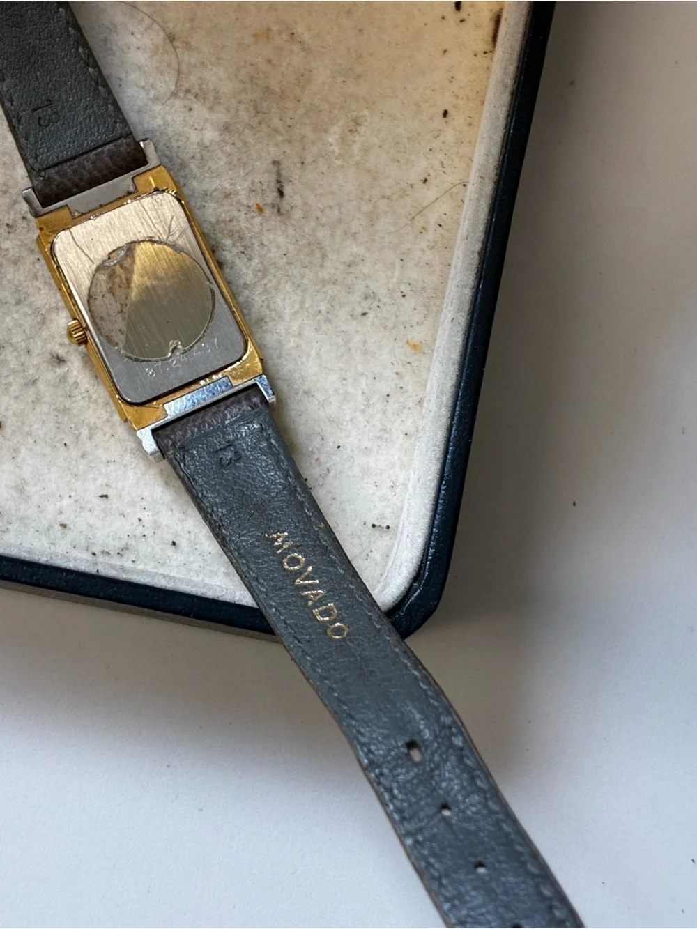 Vintage Movado 18mm Rectangular Ladies Watch 87-24-437 New Battery